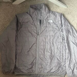 North Face Jacket Men’s Medium Long Sleeve LightPuffer Full Zip Casual Gray